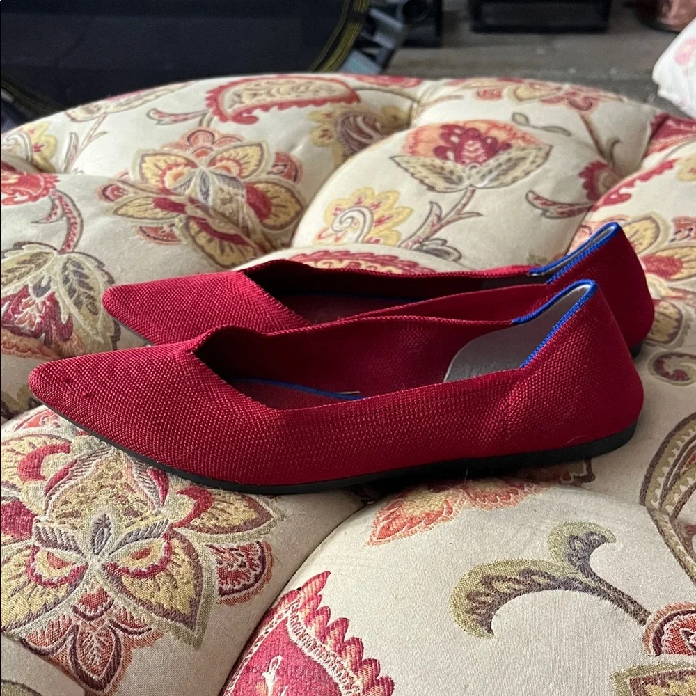 Rothy's Women's Scarlet Red Pointed Flats - Picture 2 of 10